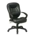 Office Star Adjustable High Back Faux Leather Executive Chair   Black