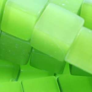 Light Green Fiber Optic  Cube Plain   9mm Diameter, Sold by 16 Inch 