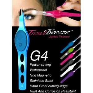   LED Lighted Precision Tweezer Blue + Replacement Light Battery Beauty