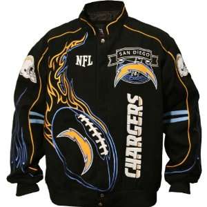  NFL San Diego Chargers Big & Tall On Fire Jacket 5XL 