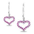  Sterling Silver Created Pink Sapphire and Diamond 