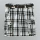 US Polo Assn. Mens Belted Plaid Shorts