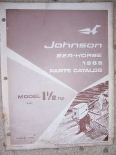 1969 Johnson Motor Parts Catalog Sea Horse 1 1/2 HP M  