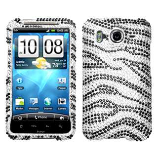 BLING Hard Phone Cover Case 4 HTC INSPIRE 4G AT&T Zebra  