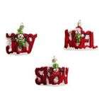 KSA Pack Of 12 Glass Snowman 4.5 Assorted Christmas Word Ornaments