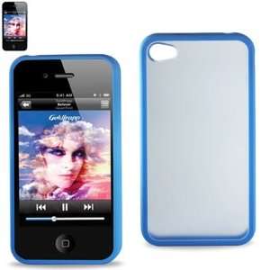  Gummy Case Protector Cover PC+TPU for IPHONE 4/4S Blue PP 