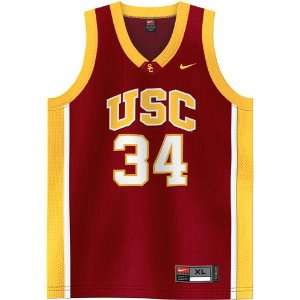  Nike USC Trojans #34 Cardinal Replica Basketball Jersey 