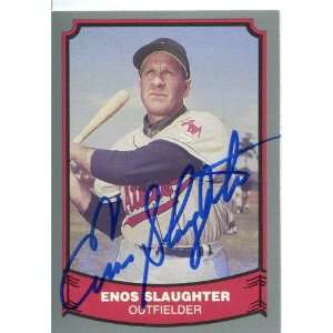  Enos Slaughter Autographed/Signed 1988 Pacific Trading 