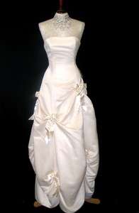 NWT Jessica McClintock Ivory Satin Bustled Dress Ball Gown Size 4 