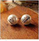   Fashion Style Vintage Retro Guess simple pearl Jewelry Earrings E32