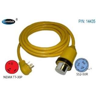 Conntek 14435 25 Foot RV Power Cord RV 30 Amp Male Plug To 50 Amp 125 