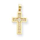 Jewelry Adviser charms 14k & Rhodium Filigree Cross Charm