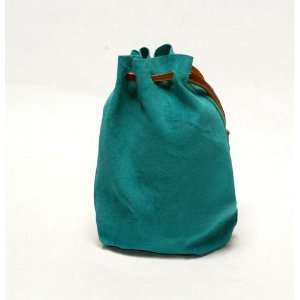  Teal Leather Dice Bag, 7.5x5 Toys & Games