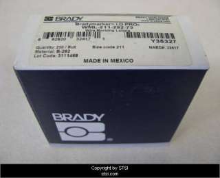 Brady Wire Marking Vinyl Labels WML 211 292 75 ~STSI 662820324171 