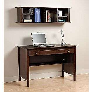 Espresso Wall Mounted Desk Hutch  Prepac For the Home Office Desks 