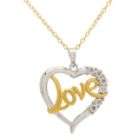 Jewelry Adviser pendants Sterling Silver Love Diamond Heart Pendant