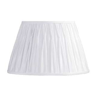   in. Wide Pinch Pleat Lamp Shade, White, Faux Silk Fabric, Laura Ashley
