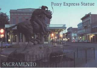 Pony Express Statue Sacramento California Postcard  