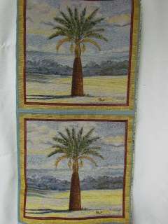 Paul Brent Palm Tree Tapestry Fabric Pillow Tote Bag 2 Panels 18x18 