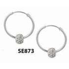 Dakota west Designs SE873 Sterling Silver Cz Ball Hoop Earrings
