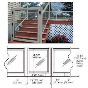 CRL Agate Gray 36 200 Series Aluminum Railing System Gate for 1/4 to 