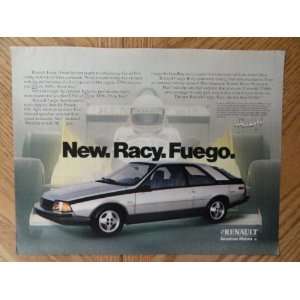  1982 Renault Fuego (American Motors) Oringial magazine 