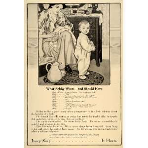 1909 Ad Ivory Soap Procter Gamble Alice Beach Winter   Original Print 