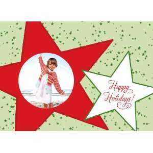  Red & Green Stars Photo Card Holiday Cards Everything 