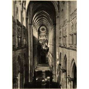  1937 Amiens Cathedral Nave Choir Gothic Interior Church 