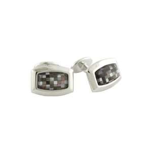  David Donahue Rounded Rectangle Sterling Silver Cuff Links 