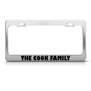  The Cook Family license plate frame Stainless Metal Tag 