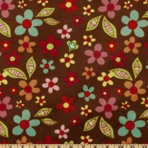   Designs Minky Sweet Nothings Sweet Floral Brown Fabric By The Yard