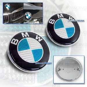 BMW E90 06 Up 3 Series Carbon Fiber Hood Trunk Roundel Emblem Blue 