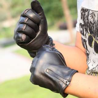 New Mens GENUINE LAMBSKIN winter driving leather gloves  