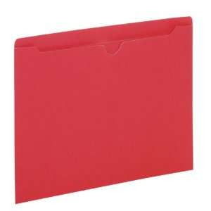   Jackets, Reinforced Tab, Flat, Letter Size, Red, 100 Jackets Per Box