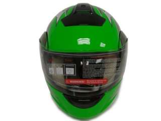 TRIBAL GREEN MODULAR FLIP UP FULL FACE MOTORCYCLE HELMET DOT ~XL 