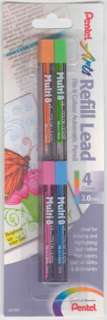 Pk/4 Pentel Multi 8 Color 2 mm Lead Refills (4 Hilite Colors)  