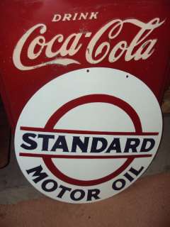 24 Standard Esso Motor Oil Gas 2 Sided Porcelain Sign  