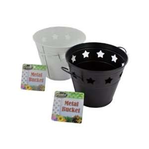 metal bucket with stars assorted colors   Case of 24 