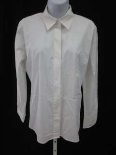DKNY ESSENTIALS White Button Down Top Blouse Shirt Sz 4  