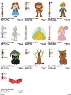 Wizard of Oz Cartoon Machine Embroidery Designs CD Set  