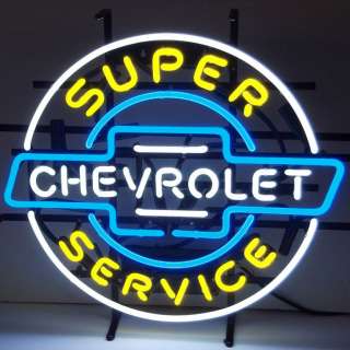 Super Chevrolet Service neon sign Open garage Chevy man cave mancave 