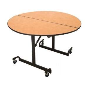  Mitchell Cafeteria Table 48in Round Top Black Legs