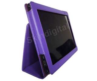 For Acer Iconia Tab A500 A501 Purple GENUINE LEATHER Case Cover  
