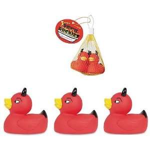 3 Little Red Devil Duckies Toys & Games
