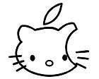 Hello Kitty Apple logo Funny Truck Car Laptop Girl Decal Vinyl Sticker