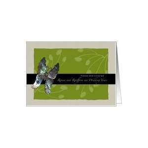 Vow Renewal Invitation, Butterfly Informal, Green, Ivory 