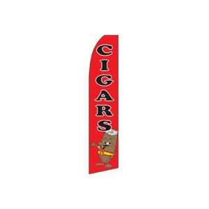  Cigars Black/Red Swooper Feather Flag