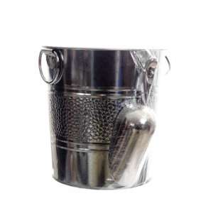  Drink Silver Iron Ice Bucket and Scoop