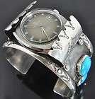   IMHSS Sterling Silver Turquoise & Coral Cuff Bracelet Watch Band 34.1g
